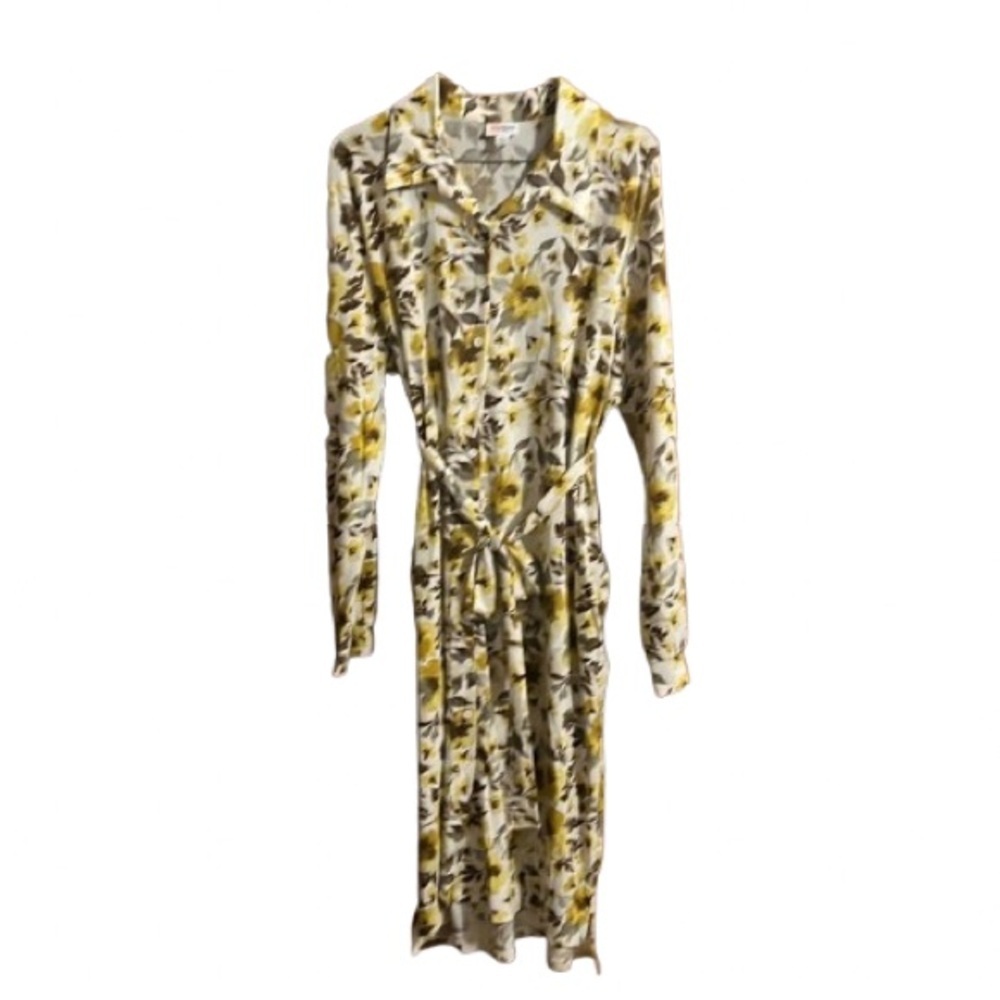 #331 NWT Lularoe Ellie large shirt dress buttons up the front Floral